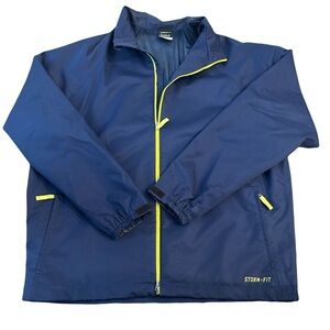 Nike Golf Navy Blue/Lime Green Storm Fit Athletic Jacket, XL